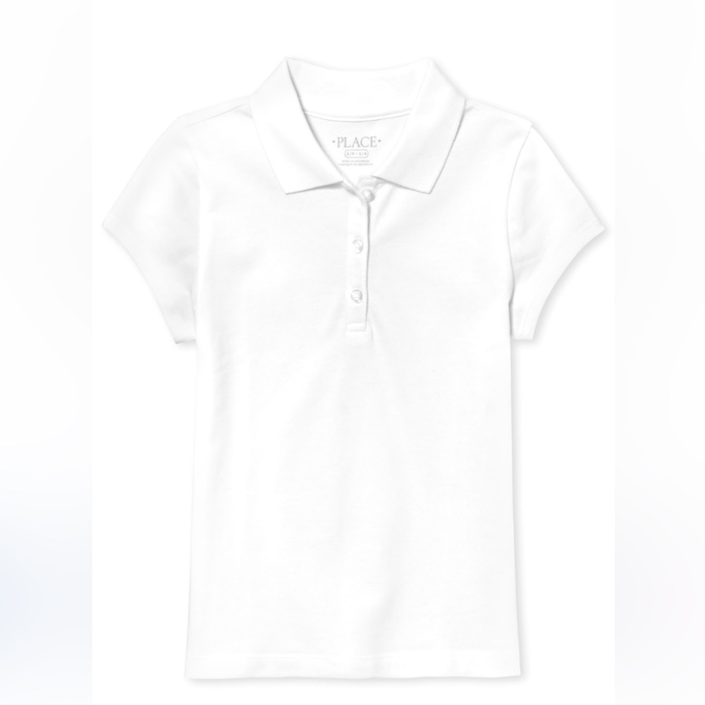Girls Uniform Pique Polo - White